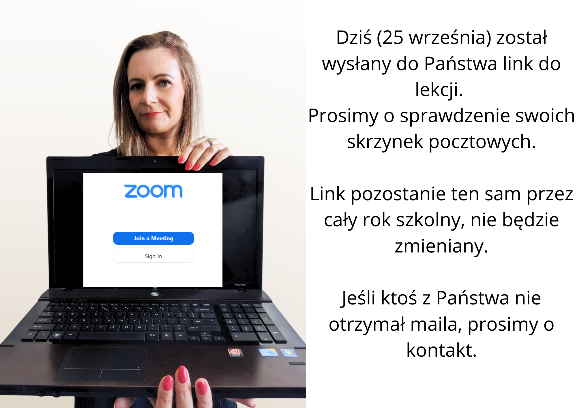 Linki do lekcji zostały wysłane!
